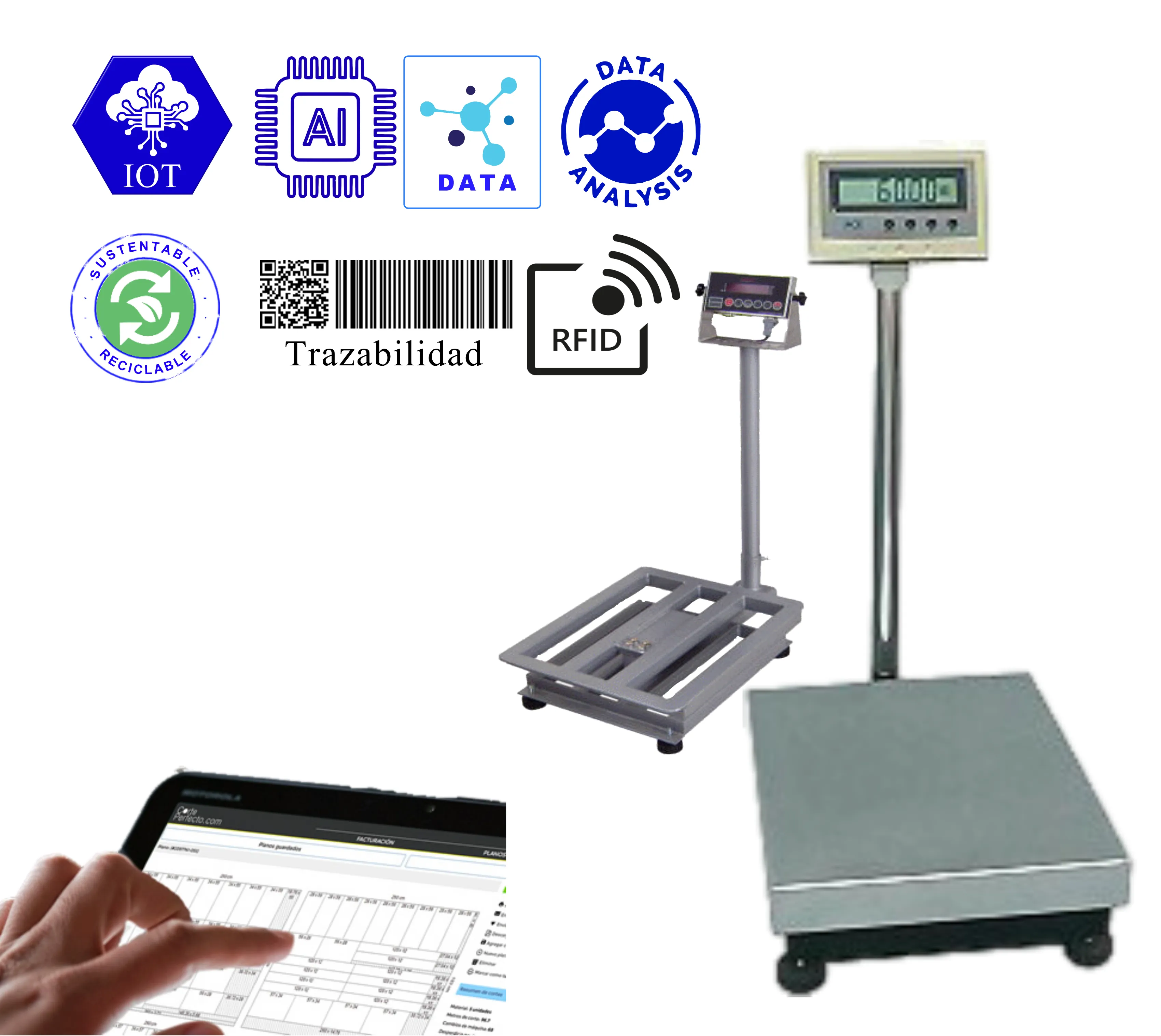 Balanza sobre piso cubierta acero inoxidable